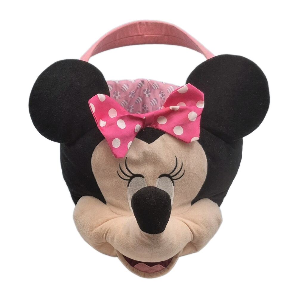 Jumbo Plush Minnie Mouse Head Treat Basket 15" Tall Halloween Easter